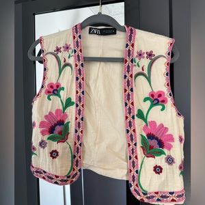Zara embroidered vest